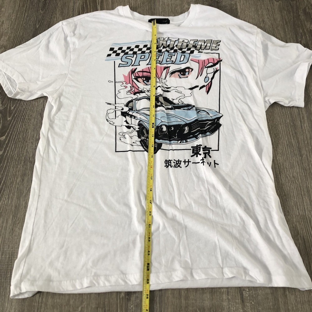 Extreme Speed Anime Racing Muscle Car Short Sleeve Shirt Womens Extra Large XL - Picture 6 of 6
